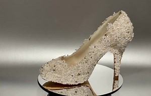 Champagne Wedding Shoes Heels for Bride, Light Gold Bridal Heels, Heavy Embellished Classic Pearls Satin Closed Toe Lace Rhinestone Handmade - Etsy