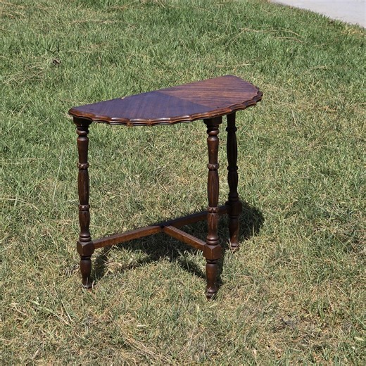 Vintage Half Moon Table Art Deco Plant Stand Reverse Veneer Damage Need Repair - Etsy
