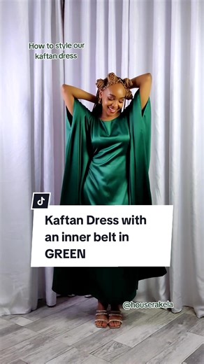 Green-Tastic Kaftan Dress with Inner Belt - Customizable Options