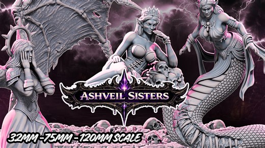 Female Miniatures Dark Fantasy 3d Printable STLs : Ashveil