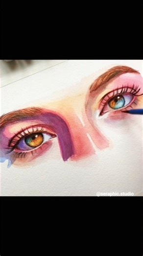 let's make some eye render 🪷. #eyes #watercolor #artist #theothersideofmakebelieve