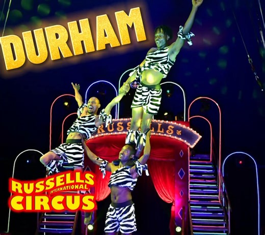 🎪 Durham! 🎪 Join us today at 6 PM on the Sands for a spectacular performance by Russells International Circus! 🎉 All tickets are just £9.99 each! 🎟️ Arrive early to grab the best seats and experience our award-winning show, making its debut in Durham! Don’t miss out on this unforgettable evening of entertainment! 🌟 See you there! 🥳 #RussellsCircus #DurhamDebut #CircusMagic | Russells International Circus