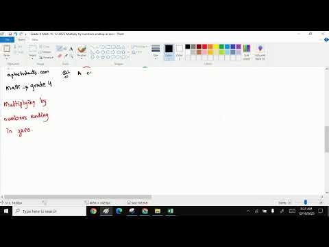 Grade 4, Math, December 16, Multiplying Numbers ending in zero