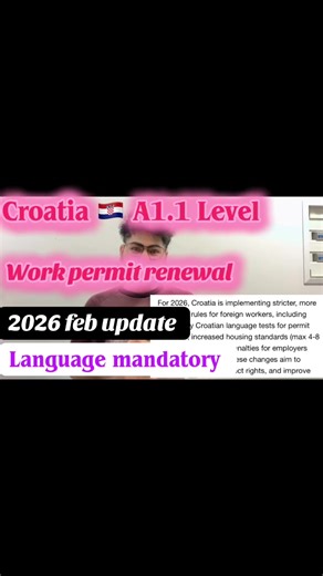Croatia A1.1 Level Work Permit Renewal Update for 2026