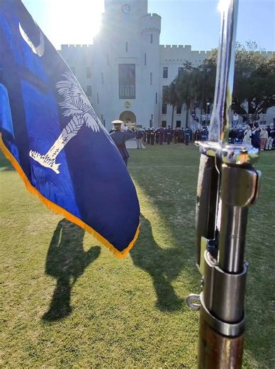 A unique, first-person view of The Citadel’s Color Guard in Friday’s parade. | The Citadel