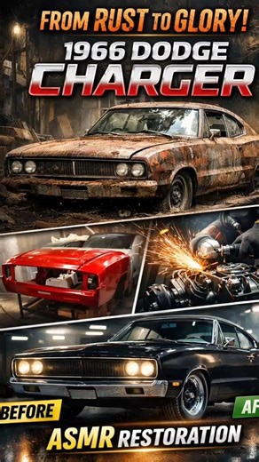 Rust to Glory | 1966 Dodge Charger Barn Find ASMR Restoration #ASMRRestoration #DodgeCharger1966