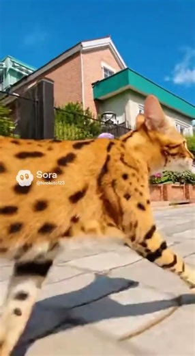 【にゃんこ坂】神戸・北野坂（夏） × サバンナキャットが全力疾走！ #Shorts #猫 #北野坂 #cat #Japaneselandscape