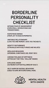 Borderline personality checklist | Mental health with Omoye