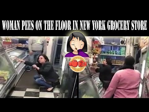 **WAIT, WHAT** Woman pees on the floor in New York grocery store!!