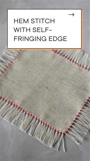 Hem Stitch with Self-Fringing Edge #embroidery #hemstitch #slowstitch