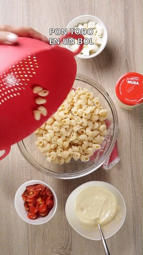 293K views · 252 reactions | Sencilla, fresquita y fácil, nuestra ENSALADA DE PASTA con queso Feta os conquistará este verano. Un plato delicioso con el toque de mayonesa al limón. #RecetasMusa #MayonesaMusa | Mayonesa Musa | Facebook