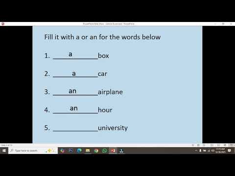article exercise with sentences