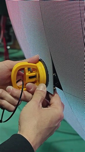 Magnetic front maintenance module installation and adjustment in progress #leddisplay #digitalsignage #leddisplayfactory #led #ledscreen