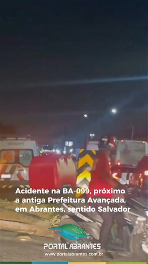 Portal Abrantes on Instagram: "Acidente na BA-099, próximo a antiga Prefeitura Avançada, em Abrantes, sentido Salvador, as ambulâncias da Monte Rodovias, já estão no local para dar socorro. Nossa equipe está em busca de mais informações. Curta, compartilhe e divida sua opinião com o Portal. Saiba mais em nosso site: www.portalabrantes.com.br #informação #noticia #abrantes"