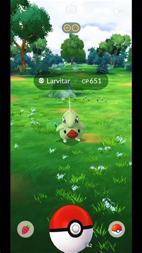 Wild Larvitar (CP 651) CATCH! in Pokemon GO Gameplay | Mobile Gaming