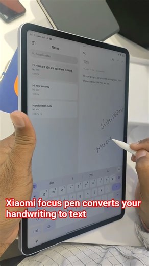 Xiaomi Focus pen for Pad 7 converts your handwriting to text, in compatible apps