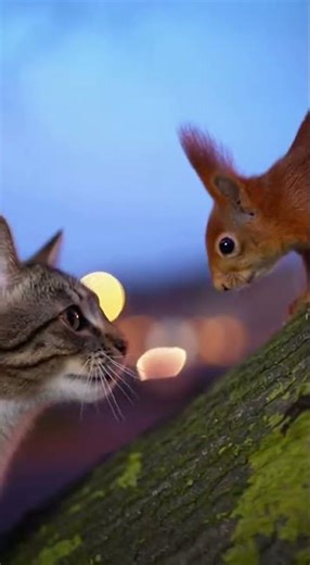 Squirrel Outsmarts Cat