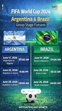 FIFA World Cup 2026 | Argentina & Brazil Match Schedule | Football Fever Begins! #fifaworldcup2026