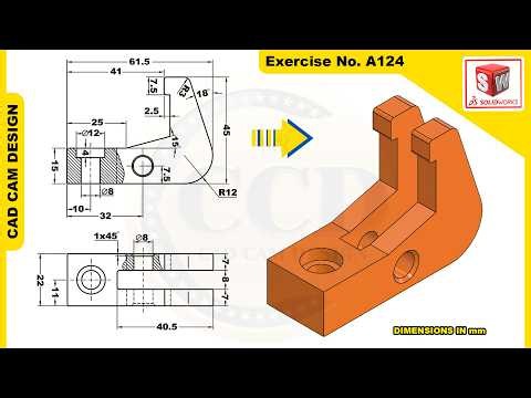 SolidWorks Tutorial for beginners Exercise A124