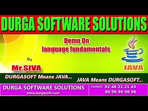 Demo on CoreJava languagefundamentals