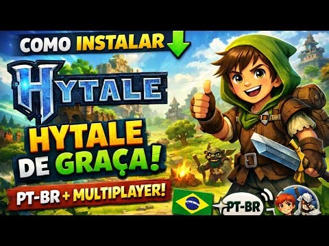 FINALMENTE! 😱 HYTALE DE GRAÇA EM PT-BR + MULTIPLAYER 🔥 (PASSO A PASSO)