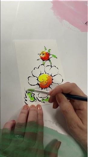 【 #のじ菊 #ぬり絵手紙 #春色 】顔彩でぬる「のじ菊」のぬり絵手紙。花びらの重なりや、にじみの美しさを大切にしながら仕上げていきます。線のとらえ方から色の重ね方まで、ゆっくり丁寧に進めるシニア向け