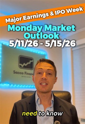 🚨 Monday Market Outlook: 5/11/26 - 5/15/26 Massive week for stocks with CPI inflation data, AI earnings, semiconductor reports, and one of the biggest AI IPOs of the year all hitting at once. Financial market news is heating up — and most people aren’t paying attention to what could actually move the market this week. From the Cerebras Systems IPO and Applied Materials earnings… To CPI, retail sales, and major consumer credit data… This breakdown covers the biggest stock news today and the key 