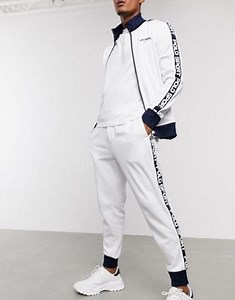 Polo Ralph Lauren Sport Capsule logo taped sleeve tricot tracksuit in white | ASOS
