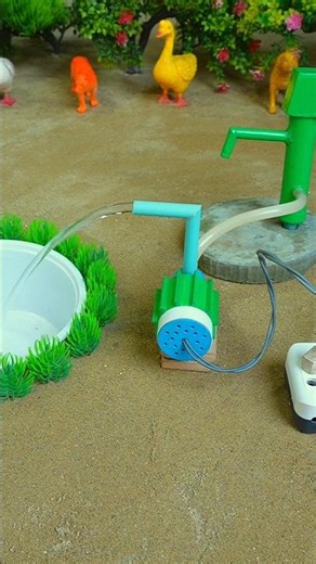 Mini hand pump project water with supply motor drinks cow duck for farm #waterpump #shorts #656