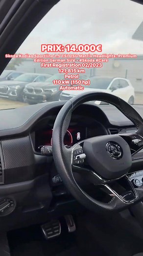 PRIX: 14.000€ Skoda Kodiaq Sportline 1.5 TSI DSG*Matrix LED*ACC First Registration 02/2023 121,815 km Petrol 110 kW (150 hp) Automatic | Center Auto