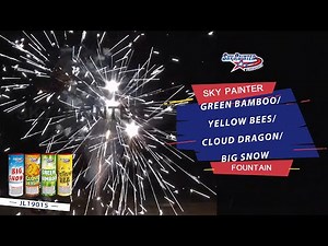 SKY PAINTER FIREWORKS JL19015 GREEN BAMBOO/YELLOW BEES/CLOUD DRAGON/ BIG SNOW FOUNTAIN FIREWORKS