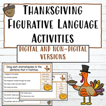 4th-5th Grade Thanksgiving Figurative Language Activities