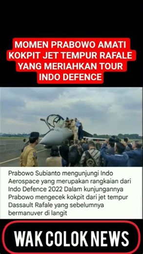 MOMEN PRABOWO AMATI KOKPIT JET TEMPUR RAFALE YANG MERIAHKAN TOUR INDO DEFENCE #shortsvideo