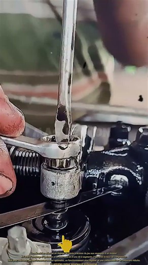 Un mécanicien effectue un réglage de jeu aux soupapes de haute précision sur un moteur.