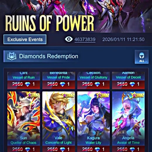 Event Skin Vessel Hanya 1 Diamond di MLBB