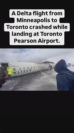 2.4K views · 398 reactions | A Delta Air Lines flight from Minneapolis crash-landed at Toronto Pearson International Airport today, leaving the aircraft upside down on the tarmac. At least eight people were injured, according to Peel Regional Police, but there is no report on the extent of injuries. All 80 passengers and crew members aboard Flight 4819 were safely evacuated. The cause of the crash remains unclear. | Jessica Yellin | Facebook