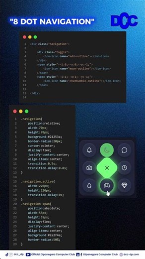 Create 8 Dot Navigation Menu