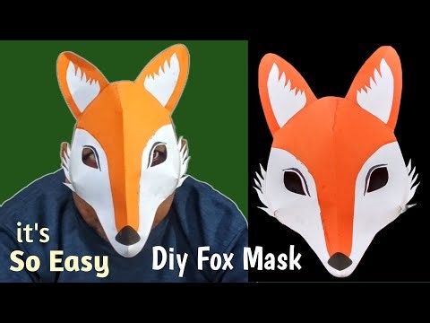 Fox Mask Making. Fox Costume Diy. Fox Mask Craft. Animal Mask. Paper Craft. School Craft.