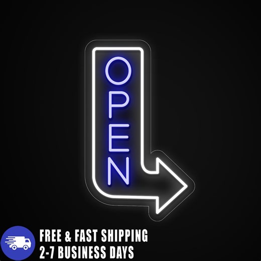Open LED Neon Outdoor Sign: Custom Storefront Arrow Neon Sign, Business Open Neon Signage - Etsy