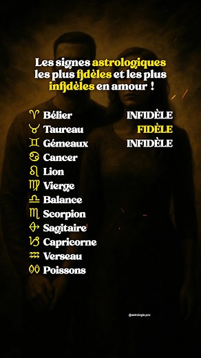 Les signes astrologiques les plus fidèles et les plus infidèles en amour (partie 2) ! #astrologie #cancer #lion #vierge #zodiaque #signeastrologique #fidele #infidele #amour