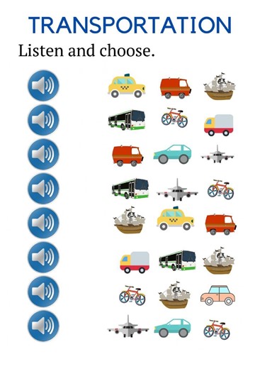 Transportation free worksheet
