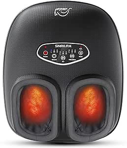 Snailax Shiatsu Foot Massager with Heat, Deep Kneading, Compression, Vibration, Feet Massager Machine for Plantar Fasciitis, Neuropathy, Foot Warmer Under Desk, Size 13, Gifts for Men, Women