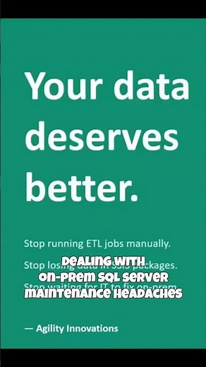 SSIS Packages No More Agility Innovations' Seamless Migration