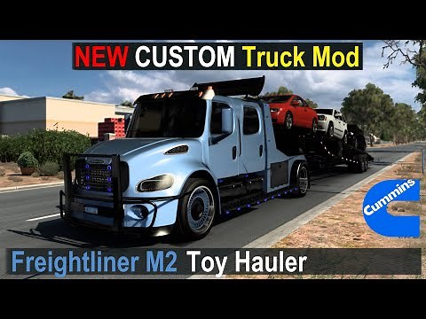 ATS Mods 🎧: Freightliner M2 Toy-hauler [ CUSTOM Truck Mod ] American Truck Simulator