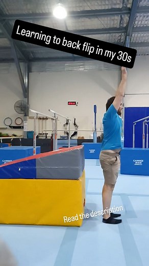 8.9K views · 1.7K reactions | Decided I wanted to learn to do a backflip. I have never been to a gym before and don't do any sports or basically any physical activity. Stated attending adult gymnastics once a week for 90 mins. Took 24 sessions to be able to do a back flip and land on my feet repeatedly. #gymnastics #backflip #gym | Baron Conor Merrigan | Facebook
