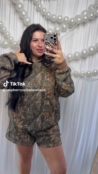 Be whoever you wanna be in our Backwoods Babe Hoodie and matching shorts! Link in bio to shop🤍 #fyp #boutique