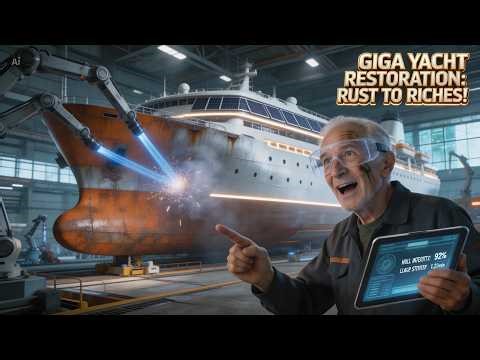 You Won't Believe What They Built Inside This Abandoned Freighter | Mega Yacht Reveal