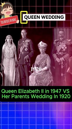 Queen Elizabeth II in 1947 VS Her Parents Wedding In 1920 #royalfamily #queenelizabeth #queenmother