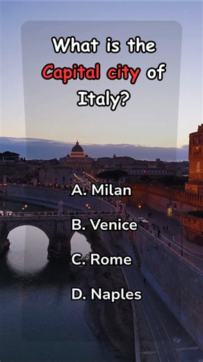 What Is the Capital City of Italy? #shorts #challenge