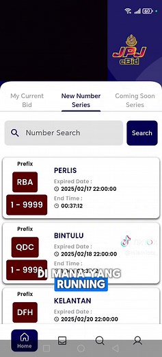 Beli Nombor Plat Kereta melalui JPJ E-Bid